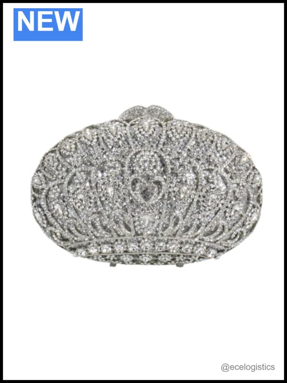 Crown Clutch Rhinestone Evening Purse Sparkling Diamond Handbag for Wedding